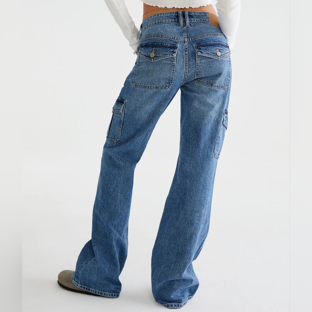 Aeropostale Flare Mid-Rise Cargo Washed Jeans Size 6R - Picture 12 of 12